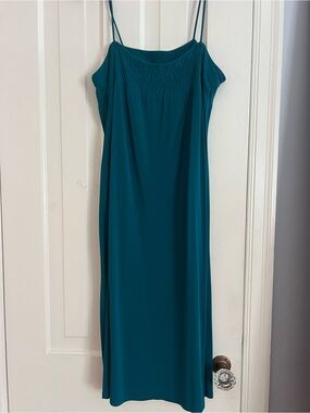 Twelfth Street by Cynthia Vincent Teal Slip Midi Dress